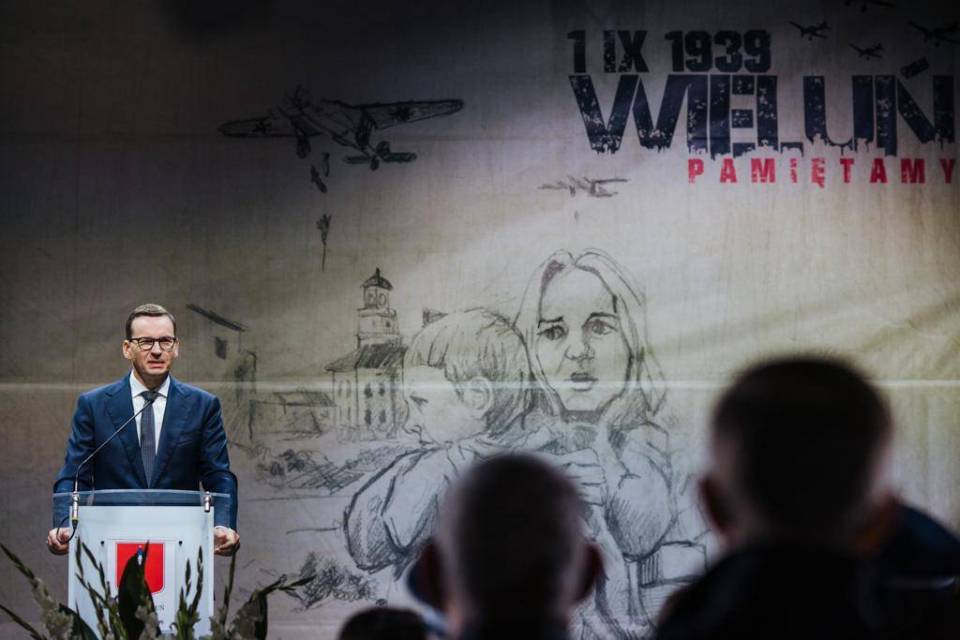 Premier Mateusz Morawiecki wziął udział w obchodach rocznicy wybuchu II wojny światowej w Wieluniu